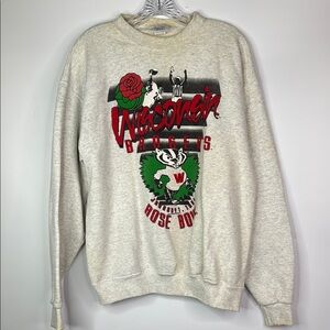 Vintage Santee Sweats Wisconsin Badgers Rose Bowl Sweatshirt Size XLT 1994